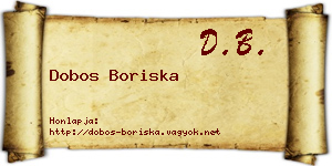Dobos Boriska névjegykártya