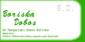 boriska dobos business card